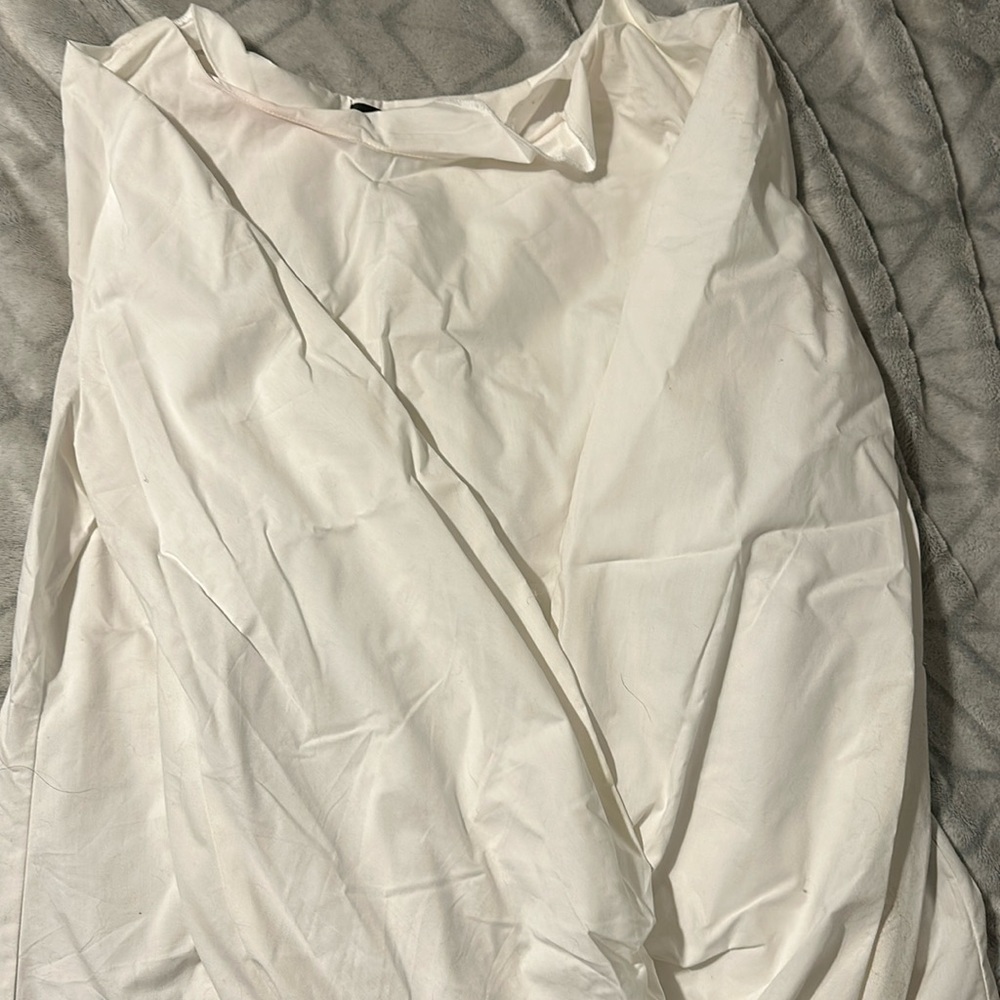 Solid white dressy shirt